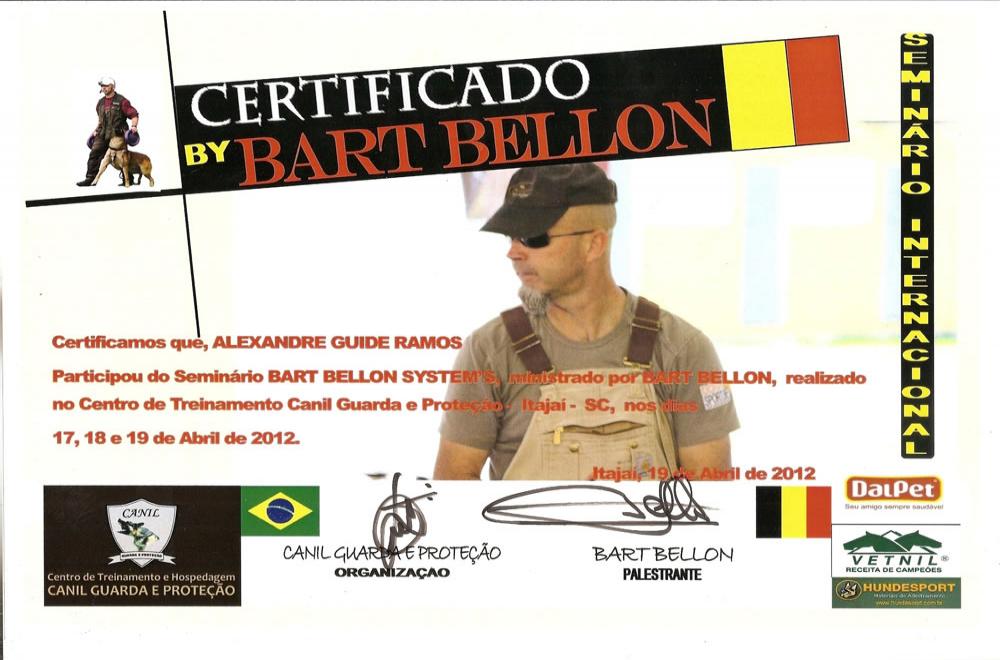 2012.Abr - Certificado Bart Bellon - Considerado o Pai do Colar Eletrônico.